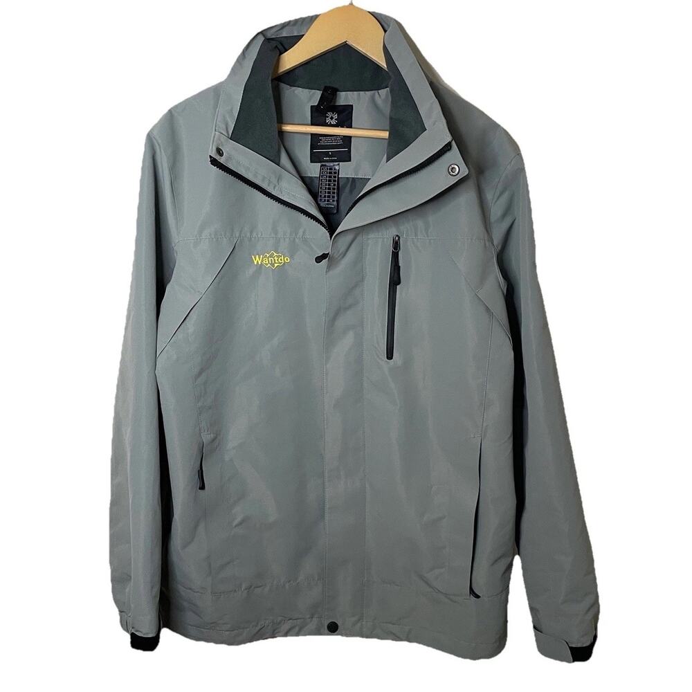 Wantdo Jacket Waterproof Windbreaker Gray Sporty Zip Packable Hike Men Small